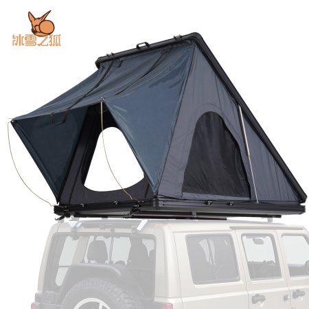 Factory Custom Outdoor Camping Roof Top Tent for SUV Folding Triangle Hard Shell Rooftop Tent with Telescopic Ladder